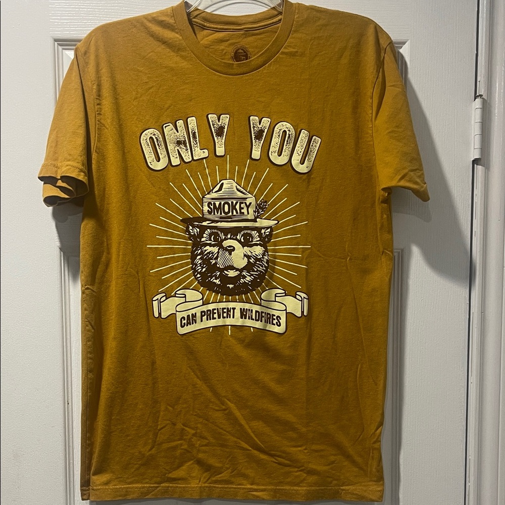 Smokey Bear Graphic T-Shirt - Mustard Yellow